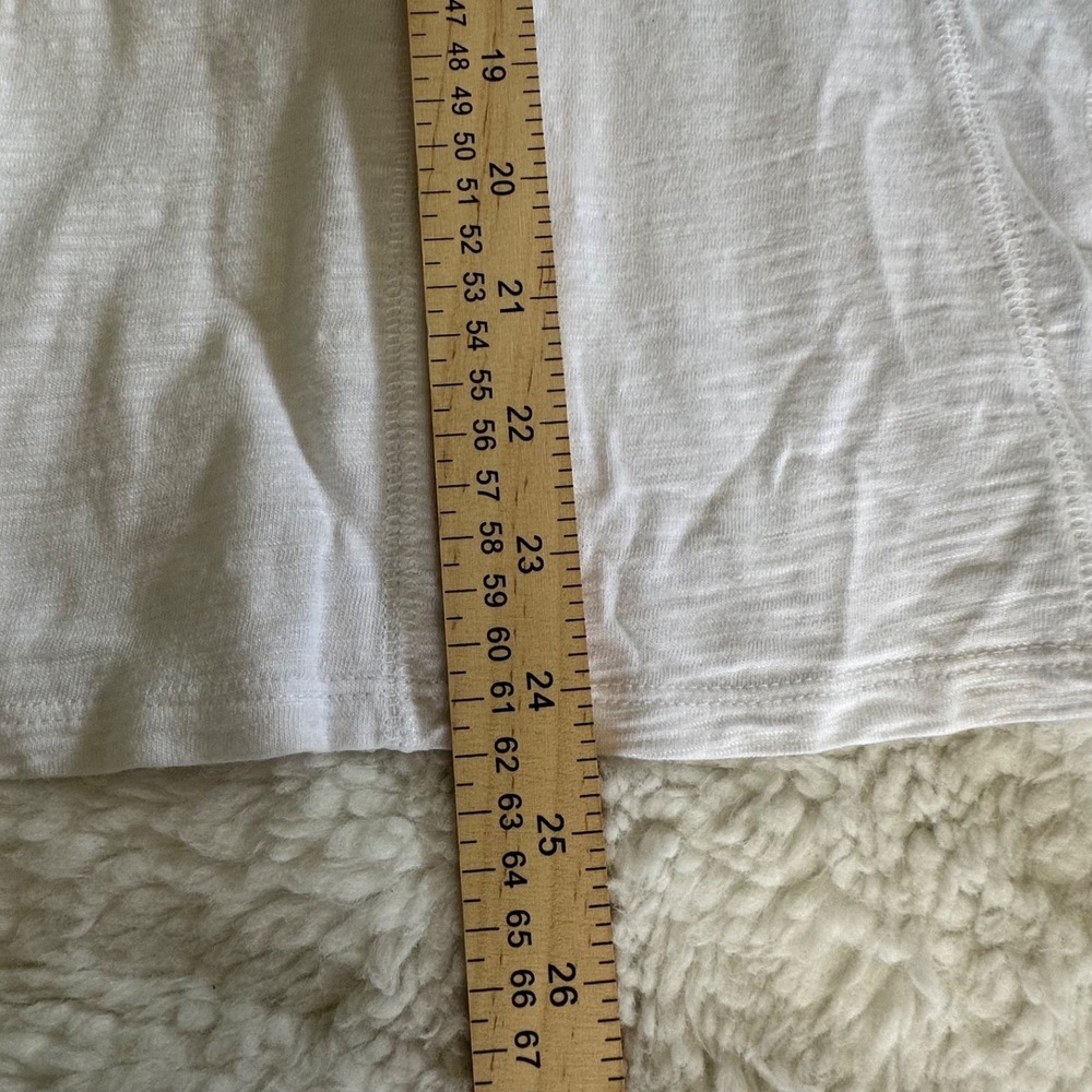 Chico's The Ultimate Tee White Short Sleeve Slub Cotton Modal Top Size 1 Medium - Picture 4 of 9